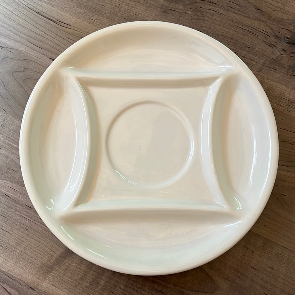 Large Chip and Dip Ceramic Platter THC2006 in EUC White